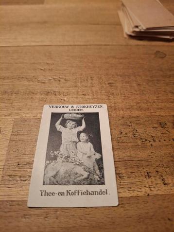 Oude reclamekaart Thee- en Koffiehandel Leiden beschikbaar voor biedingen
