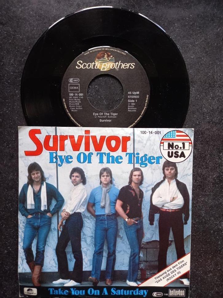 Survivor - Eye Of The Tiger 1982, Cd's en Dvd's, Vinyl Singles, Zo goed als nieuw, Single, Pop, 7 inch, Ophalen of Verzenden