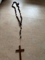Grote Houten Rozenkrans met Kruis, Antiek en Kunst, Antiek | Religie, Ophalen of Verzenden