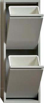 Prullenbak 2 vakken - Afvalemmer 30 Liter-Metaal-33x25x93cm, Ophalen, Nieuw, Metaal, 50 tot 75 cm