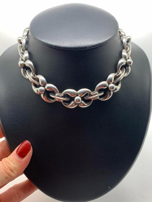 S124 Prachtige antieke zilveren ketting Noors ontwerp, Sieraden, Tassen en Uiterlijk, Antieke sieraden, Ketting, Zilver, Ophalen of Verzenden