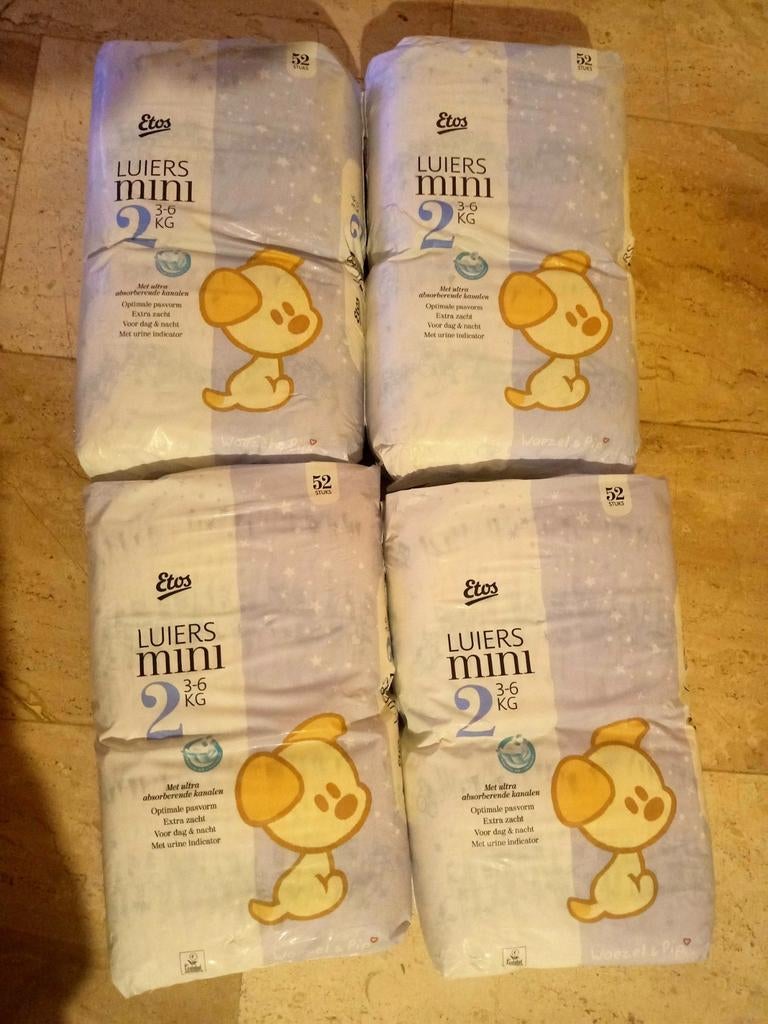 Etos Luiers Mini Maat 2 (3-6kg), Ophalen of Verzenden, Nieuw, Overige typen
