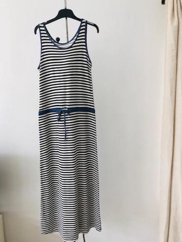 z.g.a.n mouwloze blauw/créme gestreepte zomerjurk maat L/40  beschikbaar voor biedingen