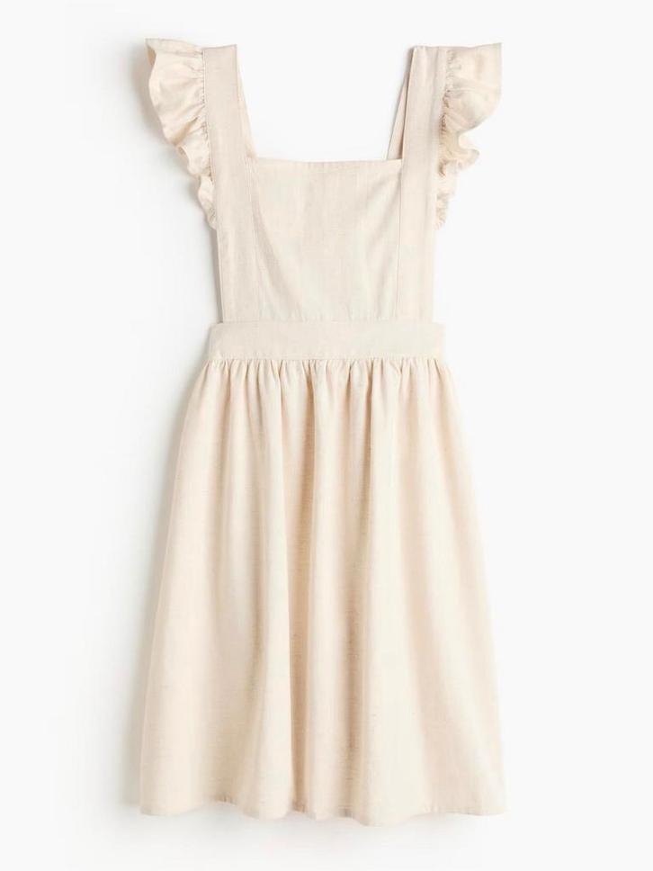 Witte keukenschort jurk - Nieuw in verpakking!, Kleding | Dames, Jurken, Nieuw, Wit, Ophalen of Verzenden