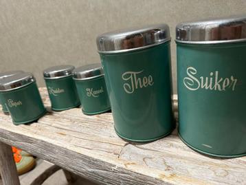 6 Vintage Brabantia Voorraadbussen Keuken beschikbaar voor biedingen