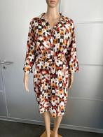i325 Poools maat 44=L blouse-jurk jurkje wit/geel/bruin, Kleding | Dames, Wit, Maat 42/44 (L), Ophalen of Verzenden, Zo goed als nieuw