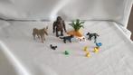 Dieren playmobil gorilla honden pauw met kuikens plant, Ophalen of Verzenden, Gebruikt