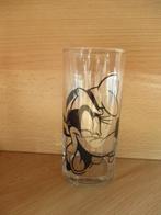Disney Goofy limonadeglas zwarte opdruk 13,5cm, Ophalen of Verzenden, Goofy of Pluto, Zo goed als nieuw, Beeldje of Figuurtje