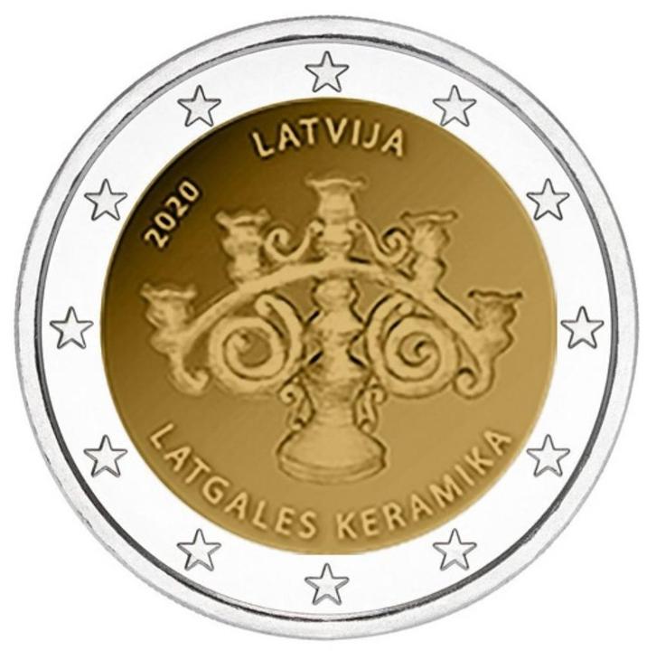 De Speciale 2 Euro munt LETLAND 2020 "Letse Keramiek" in unc, Postzegels en Munten, Munten | Europa | Euromunten, 2 euro, Overige landen