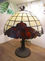 Tiffany tafellamp groot beige bruin, Huis en Inrichting, Lampen | Tafellampen, Ophalen of Verzenden, Zo goed als nieuw, Tiffany