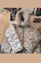 Champagnekleurige winterjas met bontkraag - Dames XL, Beige, Maat 46/48 (XL) of groter, Ophalen of Verzenden, Onbekend