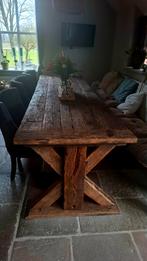 Unieke, massief houten familietafel voor 6- 8 personen, Ophalen, Halfschaduw, Minder dan 100 cm