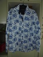 s03) wit blauwe bloemen vogels overhemd XL Harold limited, Kleding | Heren, Overhemden, Halswijdte 43/44 (XL), Ophalen of Verzenden