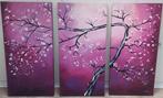 Schilderij paars / roze van 3 delen., Antiek en Kunst, Kunst | Schilderijen | Abstract, Ophalen