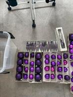 Glazen paarse (69) kerstballen, 12 pegels en een piek, Diversen, Kerst, Ophalen, Zo goed als nieuw