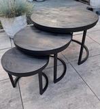 Set 3 Zwart Metalen Salontafels van Goossens, Huis en Inrichting, Tafels | Salontafels, Ophalen, Zo goed als nieuw