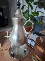 Tinnen Koffie/Thee Set met Warmhouder, Antiek en Kunst, Antiek | Tin, Ophalen of Verzenden