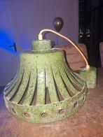 Vintage groene keramieken hanglamp, Huis en Inrichting, Lampen | Hanglampen, Gebruikt, Glas, Vintage, Ophalen of Verzenden