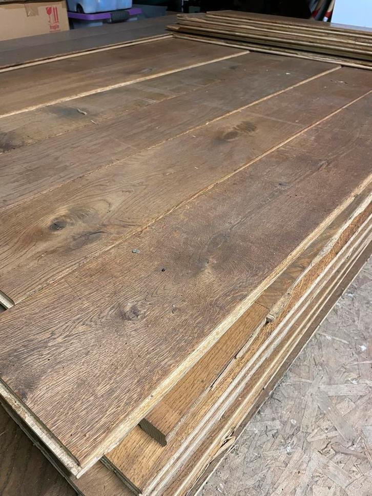 Eikenhouten vloerplanken, Doe-het-zelf en Verbouw, Hout en Planken, Gebruikt, Plank, Eiken, Minder dan 200 cm, Minder dan 25 mm