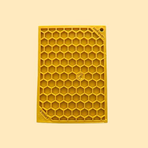 Sodapup Lickmat Honeycomb - Hondenvoerbak - Geel Small, Dieren en Toebehoren, Hondenvoerbakken en Drinkbakken, Nieuw, Ophalen of Verzenden