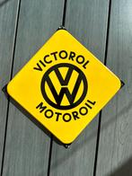 Victorol Motoroil Volkswagen emaille reclamebord, Verzamelen, Overige typen, Ophalen of Verzenden, Zo goed als nieuw, Nvt