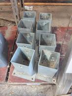 8x Paalhouder 9x9 gegalvaniseerd., Ophalen, Gebruikt, Minder dan 10 meter