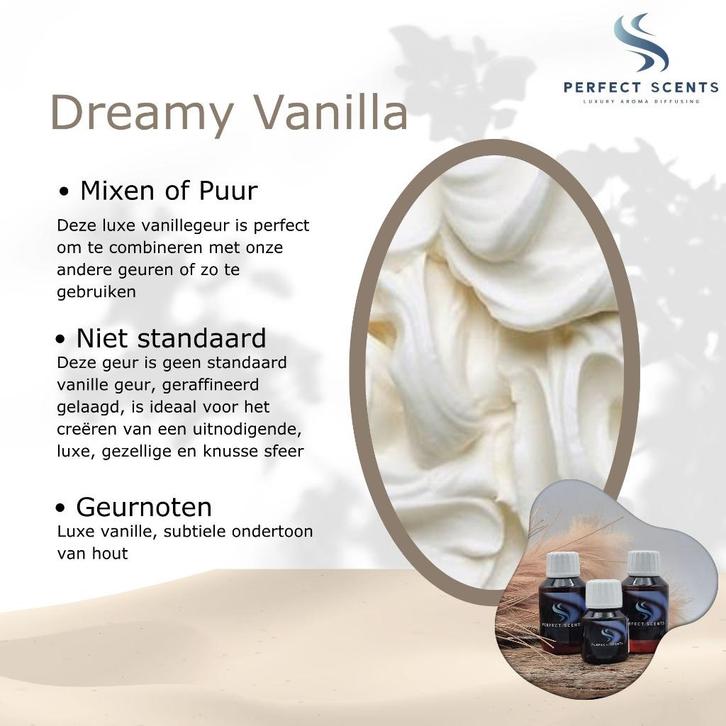 BLACK FRIDAY Dreamy Vanilla (luxe) - Aroma voor Geurmachines, Huis en Inrichting, Woonaccessoires | Overige, Nieuw, Ophalen of Verzenden