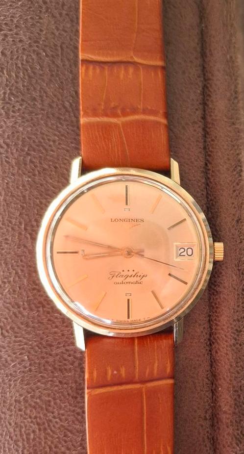Longines Flagship, Sieraden, Tassen en Uiterlijk, Horloges | Heren, Zo goed als nieuw, Overige merken, Overige materialen, Leer