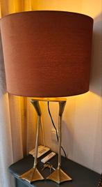 Lampenvoet Duck goud + cognac velours Lampenkap 2x, Ophalen, Zo goed als nieuw, Trendy, Minder dan 100 cm