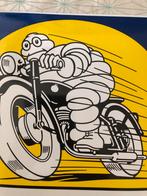 Emaille bord Michelin met Oldtimer motor als nieuw nog, Ophalen of Verzenden, Zo goed als nieuw, Reclamebord