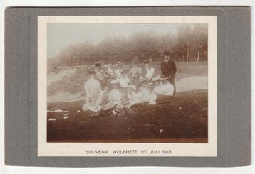 Wolfheze souvenir foto op karton 1906 / knipschade karton beschikbaar voor biedingen