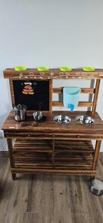Kinderkeuken en houtspeel, Kinderen en Baby's, Speelgoed | Houten speelgoed, Ophalen, Zo goed als nieuw, Meubelstuk of Keukentje