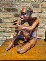 Beeld hout fluit fluitist Afrika, Antiek en Kunst, Kunst | Beelden en Houtsnijwerken, Ophalen