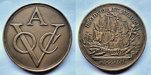 VOC Schip Amsterdam/Hersteller, Postzegels en Munten, Penningen en Medailles, Brons, Nederland, Verzenden