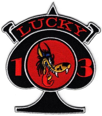 Lucky 13 Wolf Ace stoffen opstrijk patch embleem #7 beschikbaar voor biedingen