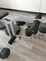Bank en verstelbare gewichten, Ophalen, Gebruikt, Borst, Fitnessbank