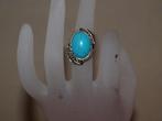 ovale turquoise ring 16 mm,, Sieraden, Tassen en Uiterlijk, Ringen, Nieuw, Overige materialen, Blauw, Ophalen of Verzenden