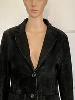 H1006 echt-suede-leren jasje maat M=38/40 blazer colbert, Kleding | Dames, Jasjes, Kostuums en Pakken, Maat 38/40 (M), Zwart, Ophalen of Verzenden