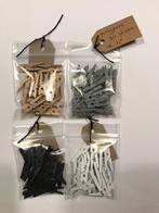 Houten knijpers 2,5 cm in het zwart, grijs wit en blank, Ophalen of Verzenden, Nieuw, Materiaal