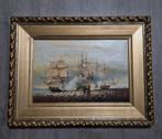 Maritiem schilderij zeeslag, Antiek en Kunst, Ophalen