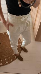 Paperbag broek met striklint en hoge taille shoeby off white, Wit, Nieuw, Ophalen of Verzenden, Maat 36 (S)