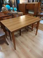 Vintage teak eettafel uitschuifbaar verlengbare tafel, Ophalen, Vintage mid century design jaren 60 70, ..., Zo goed als nieuw