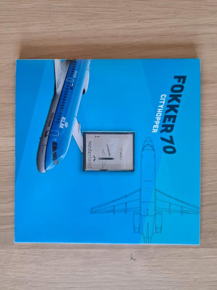 Postzegel met zilver - Nederlandse Vliegtuigen - Fokker 70, Postzegels en Munten, Postzegels | Nederland, Ophalen of Verzenden