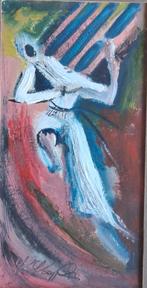 Expressionistisch olieverfschilderij op papier. Gesigneerd., Ophalen