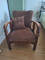 Vintage jaren '50/'60 fauteuiltje met bruine bekleding, Ophalen