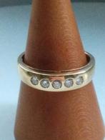 geelgouden RING, maat 18 1/4 met 5 Briljanten (= 0.25 crt), Sieraden, Tassen en Uiterlijk, Ringen, 18 tot 19, Geel, Nieuw, Ophalen of Verzenden
