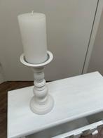 Kandelaar met kaars, wit., Ophalen, Overige materialen, Wit, Zo goed als nieuw
