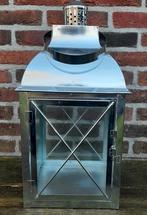 Windlicht -lantaarn-zilverkleurig-, Ophalen, Gebruikt, Metaal, 25 tot 50 cm