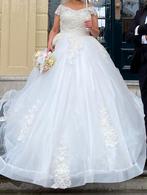 Trouwjurk maat L, Ophalen of Verzenden, Zo goed als nieuw, Wit, Trouwjurk