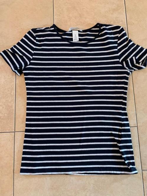 G/S/7 Gestreepte top H&M, maat S, Kleding | Dames, Tops, Zo goed als nieuw, Maat 36 (S), Korte mouw, Ophalen of Verzenden